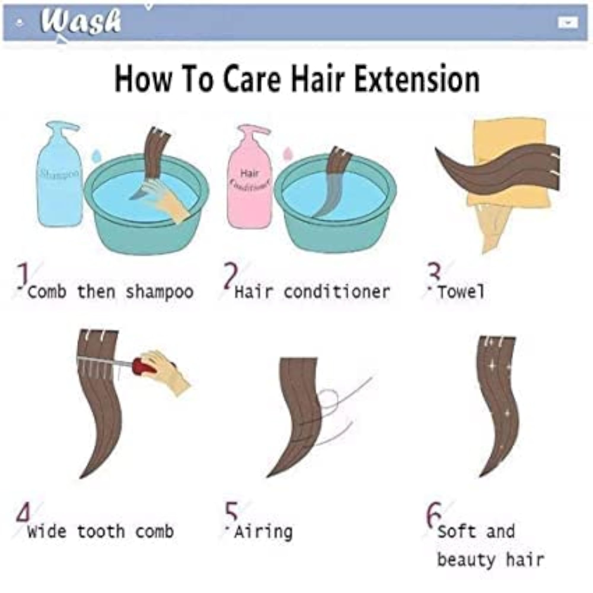 Wavy Curly Hair Extension Pack, Natural Brown